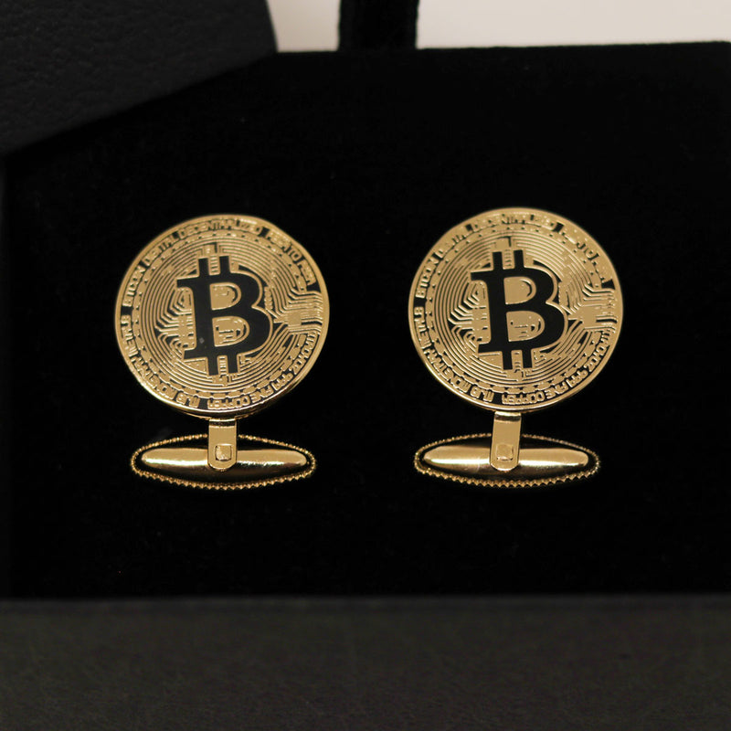Kryptoez Bitcoin Gold Cufflinks