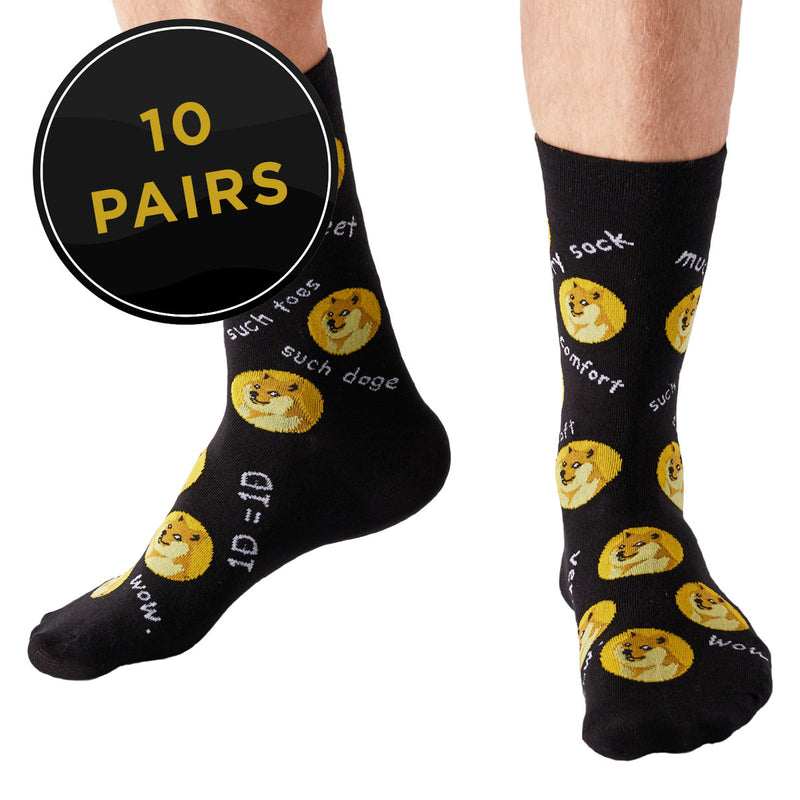 Dogecoin Crew Fit Socks (Pack of 10)