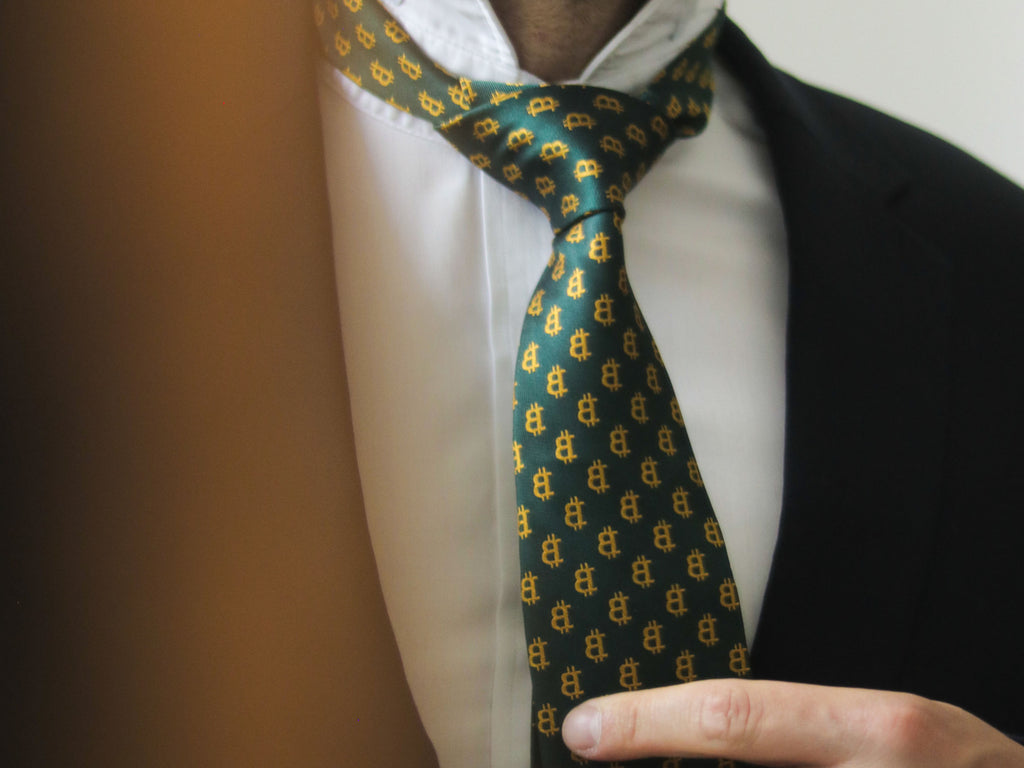 Bitcoin Tie & Cufflinks Set Royal Green