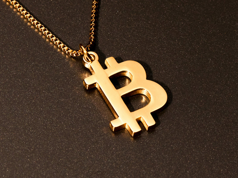 14K Gold Plated Bitcoin Necklace