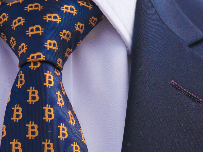Bitcoin Navy 100% Silk Tie