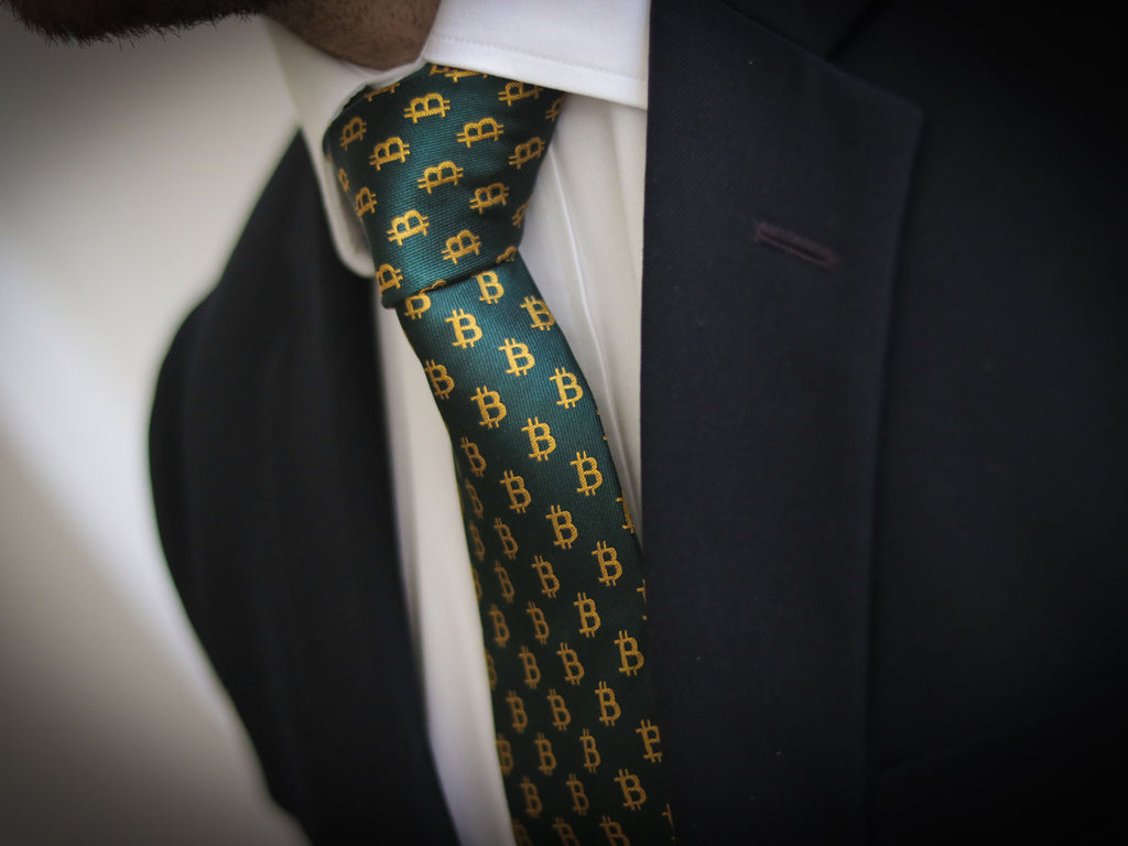 Bitcoin Royal Green 100% Silk Tie